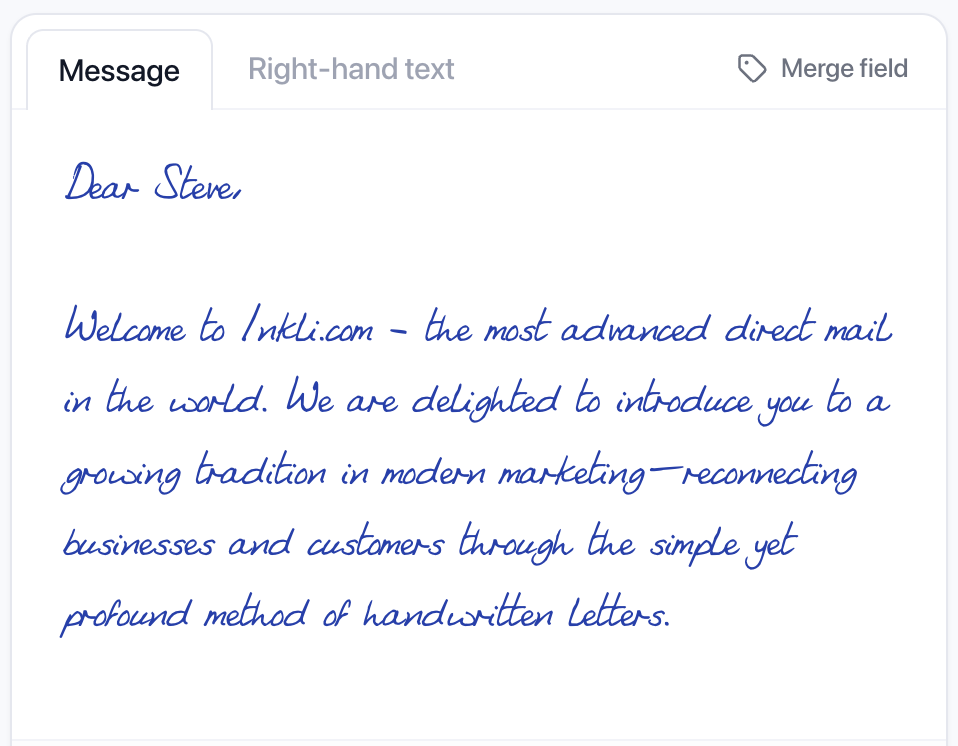 Write your message in the editor